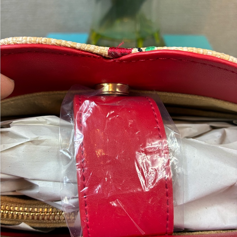 Betsey Johnson Raffia Cherries XOTOTE-L BM30065 Tote Bag - NWT w/ Bonus Charm - Picture 7 of 9
